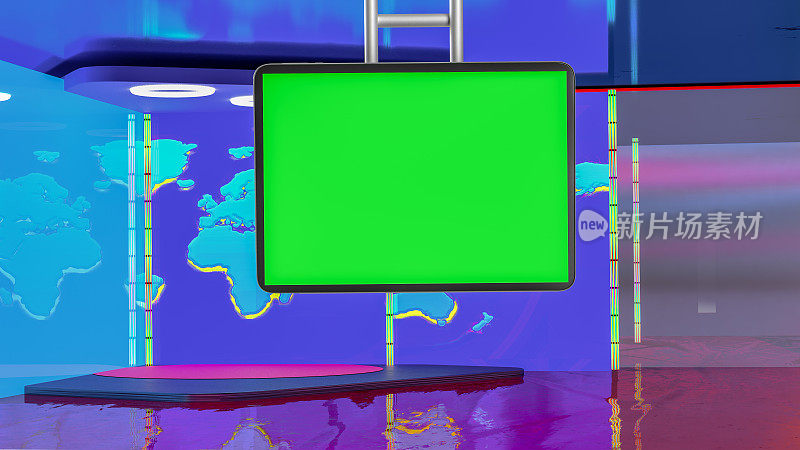 虚拟电视新闻广播演播室设置背景