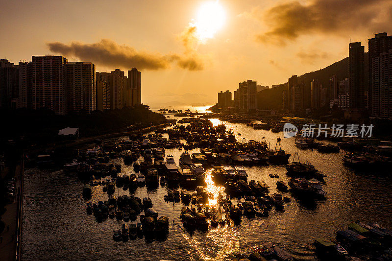 香港香港仔香港仔湾的无人机照片