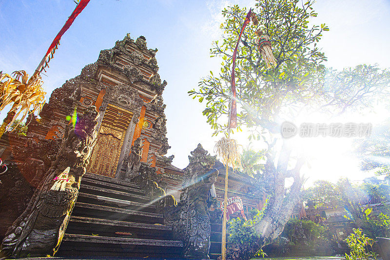 乌布清晨美丽的萨拉斯瓦蒂神庙;印尼