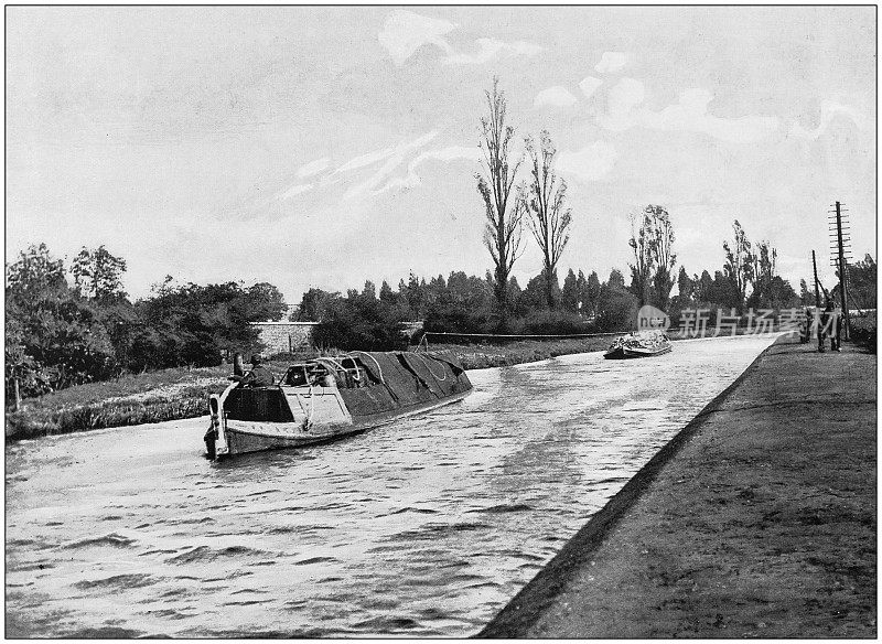 大英帝国的古老照片:大汇合点运河上的猴子驳船