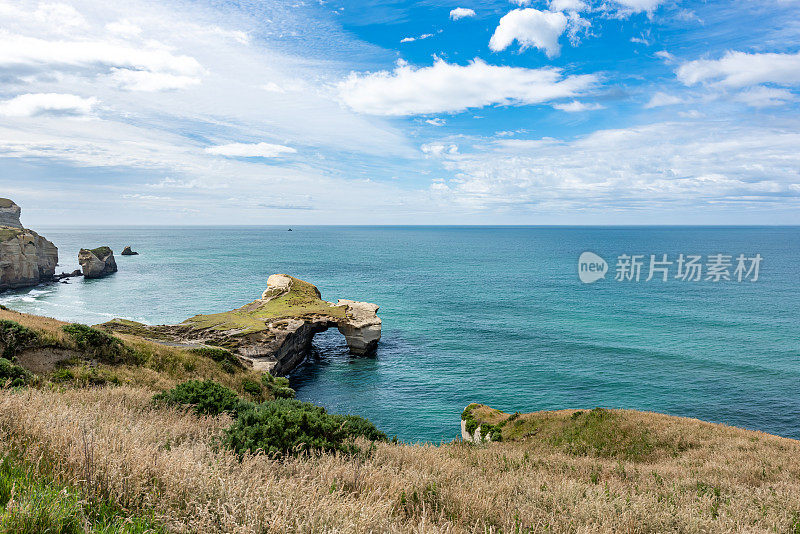 隧道海滩在新西兰南岛，达尼丁，新西兰。