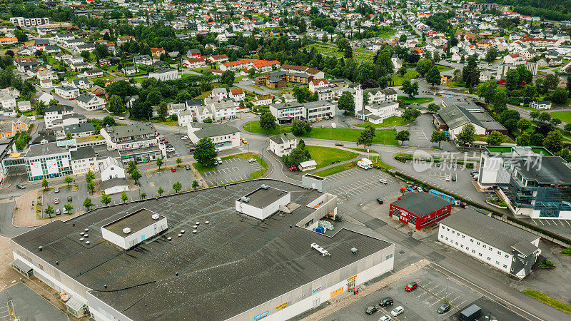 挪威奥斯塔市中心区的鸟瞰图