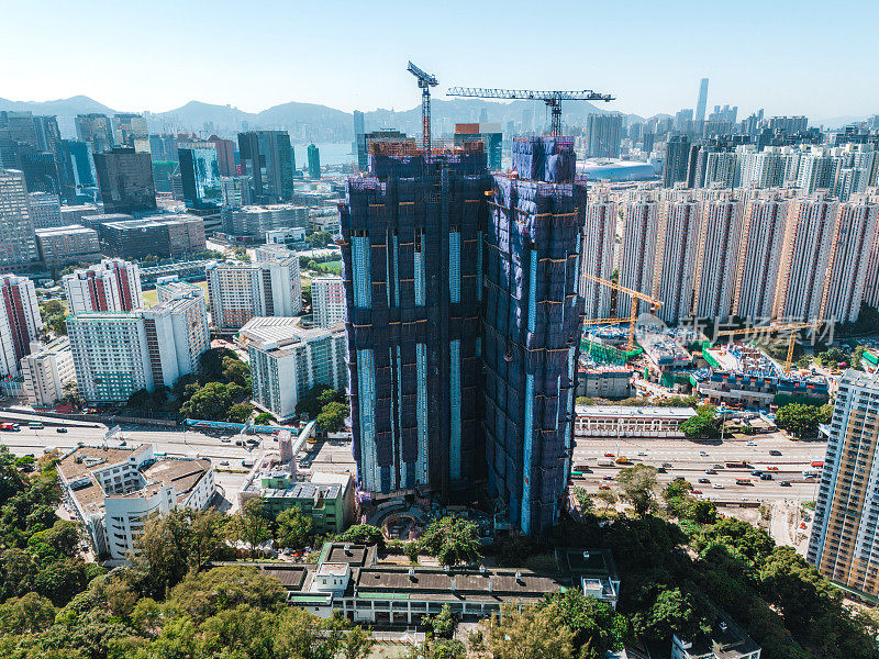 香港建筑工地鸟瞰图