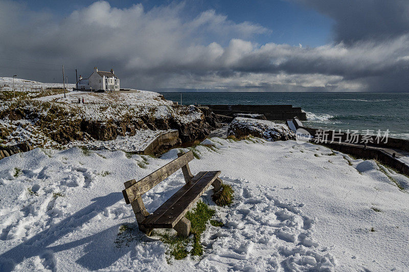 洛克。外赫布里底群岛刘易斯岛北端。苏格兰。史上最严重的暴风雪。