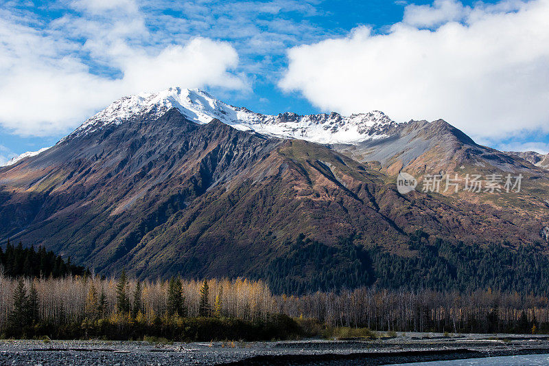 雪山山顶和景区基地