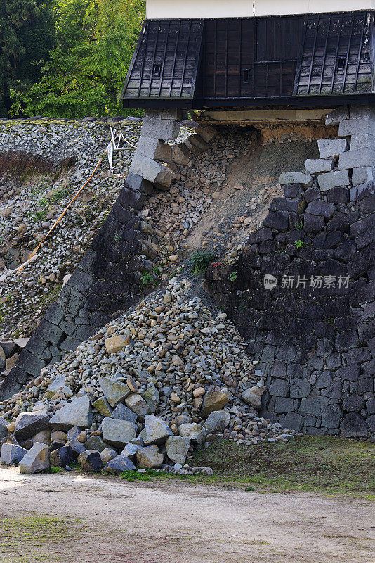 熊本地震后的熊本城堡，日本熊本县熊本市
