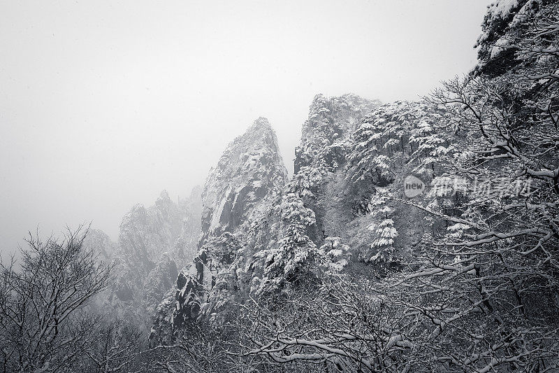 黄山雪景，安徽，中国