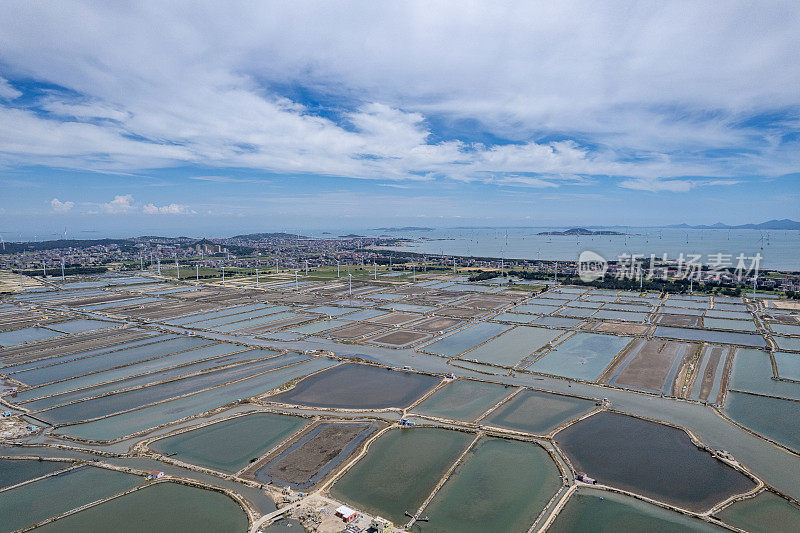 渔场和水产养殖场鸟瞰图