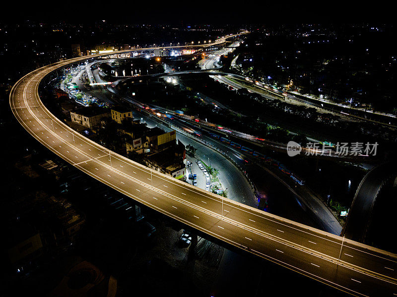 达卡高架高速公路夜景