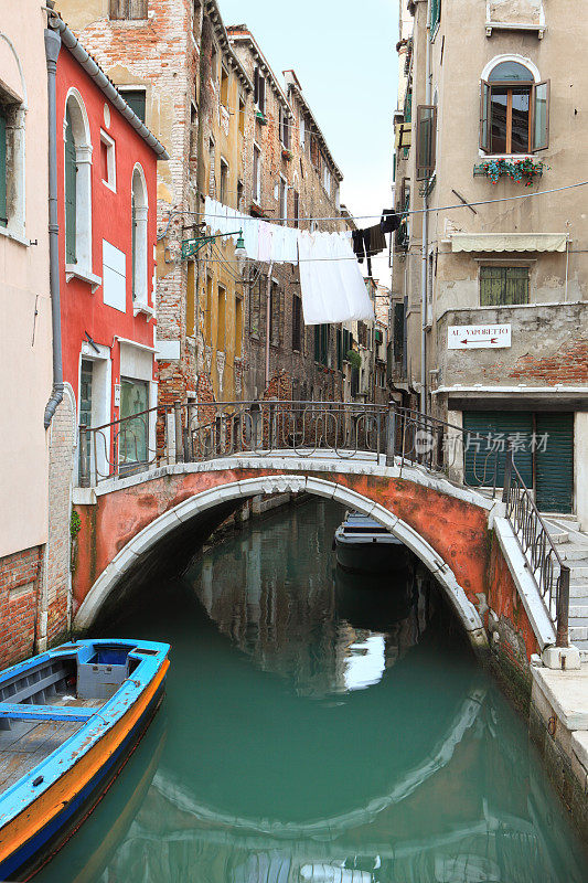 威尼斯运河的场景