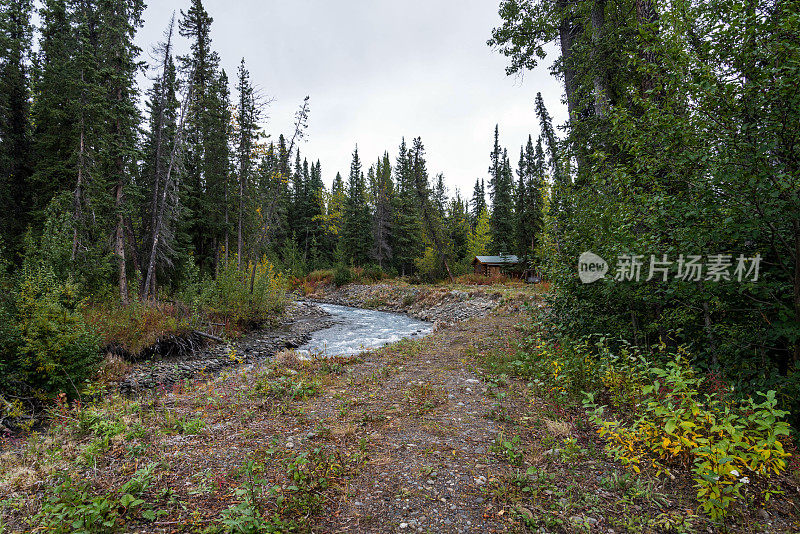 阿拉斯加风景与小屋