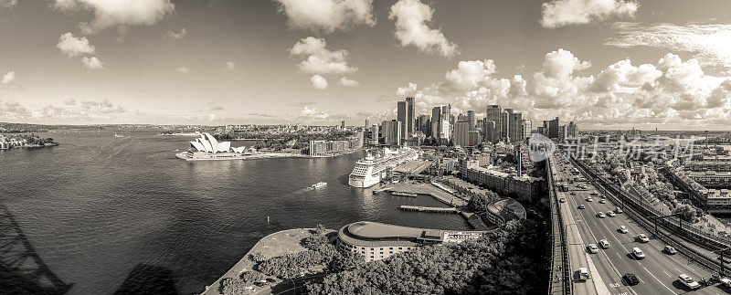悉尼白天全景鸟瞰图，澳大利亚
