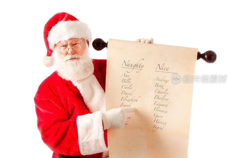 不快乐的圣诞老人和淘气的名字名单