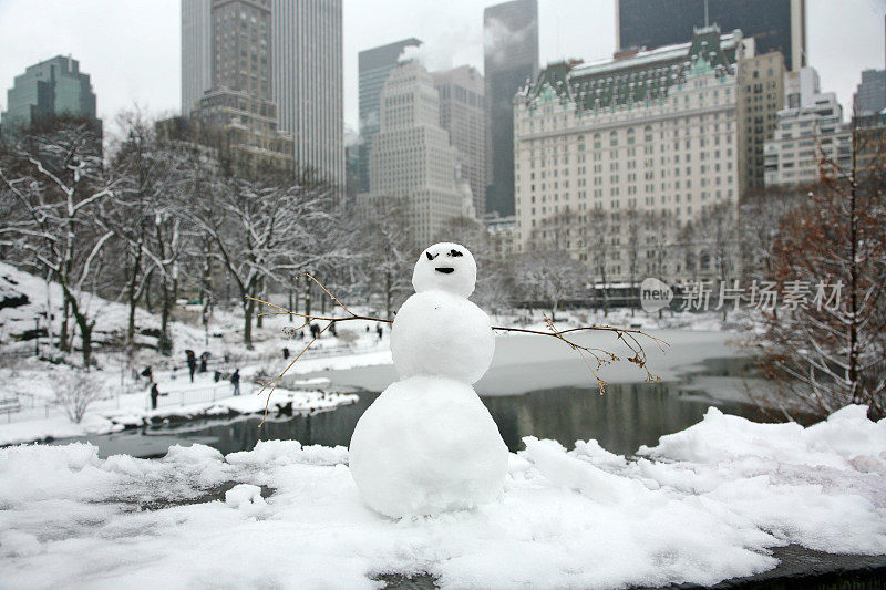 中央公园的雪人