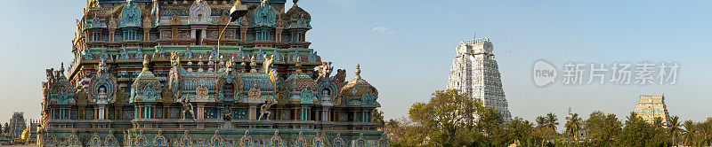 斯里兰卡Ranganathaswamy寺全景图，泰米尔纳德邦，印度。
