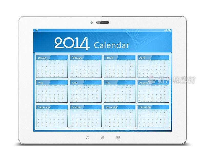 2014年数字平板电脑日历