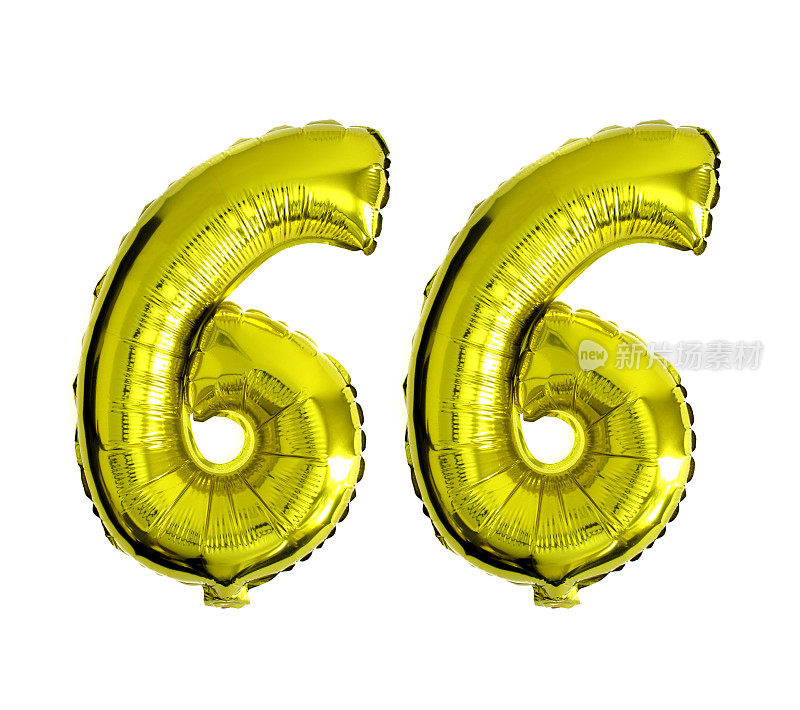 66号是用金箔氦气球写的