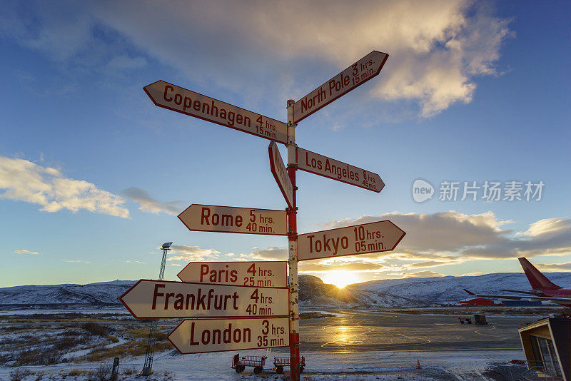 格陵兰Kangerlussuaq机场的路标