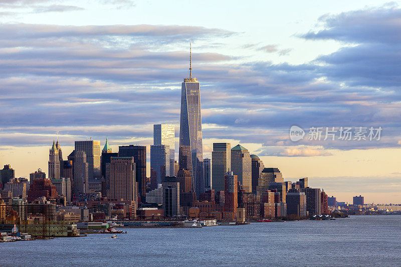 纽约，曼哈顿，俯瞰哈德逊河