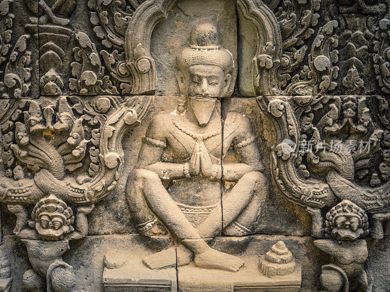 柬埔寨吴哥窟普瑞汗寺的古代石刻