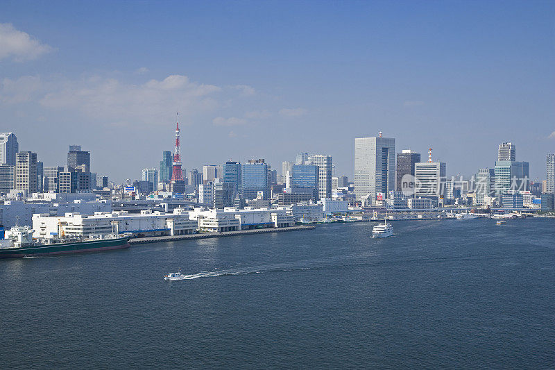 东京湾的城市景观