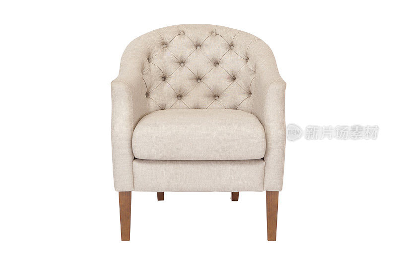 白色背景的现代设计师椅子。