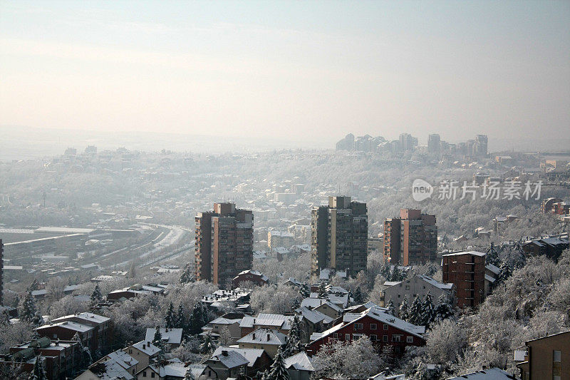 贝尔格莱德冬天的雪景