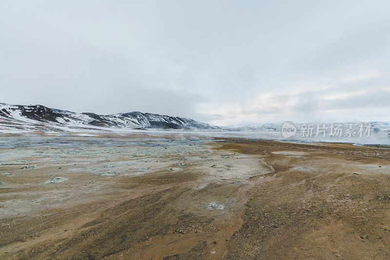 冬季冰岛Hverir的风景