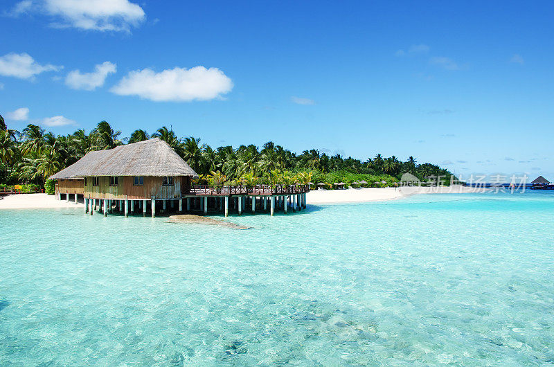 马尔代夫的热带天堂海滩度假胜地
