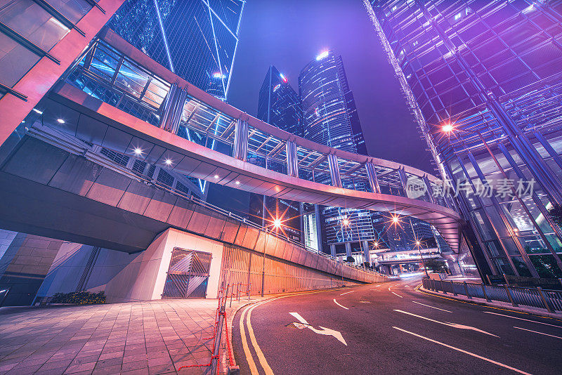 香港的夜景，抽象的散焦灯光