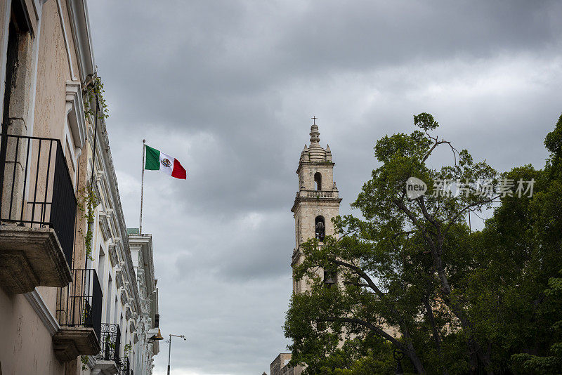 墨西哥梅里达的墨西哥国旗