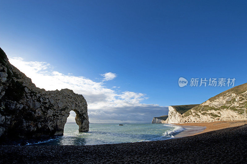 英格兰多塞特侏罗纪海岸的杜德尔门湾