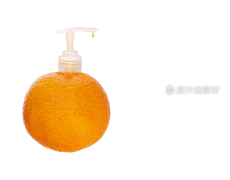 多汁的橙子，带自动贩卖机的橙子。彩妆的概念是在化妆品和皮肤护理中使用橙色
