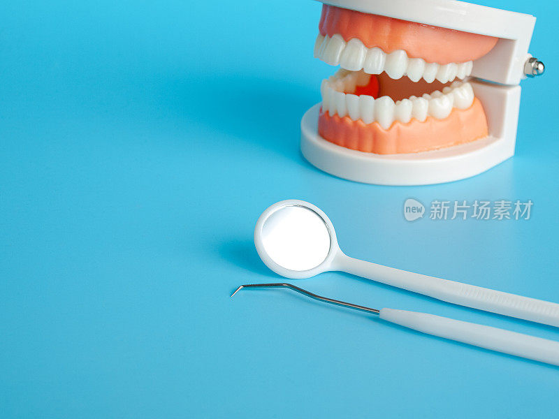 牙科仪器用于牙科检查、探头、镜子、预防龋齿、牙周病、选择性