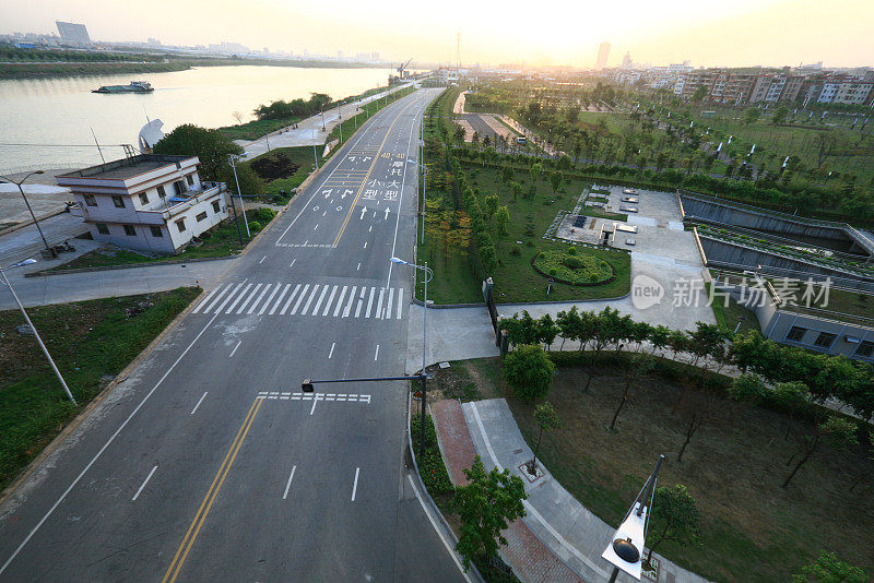 中国佛山典型道路的高视图