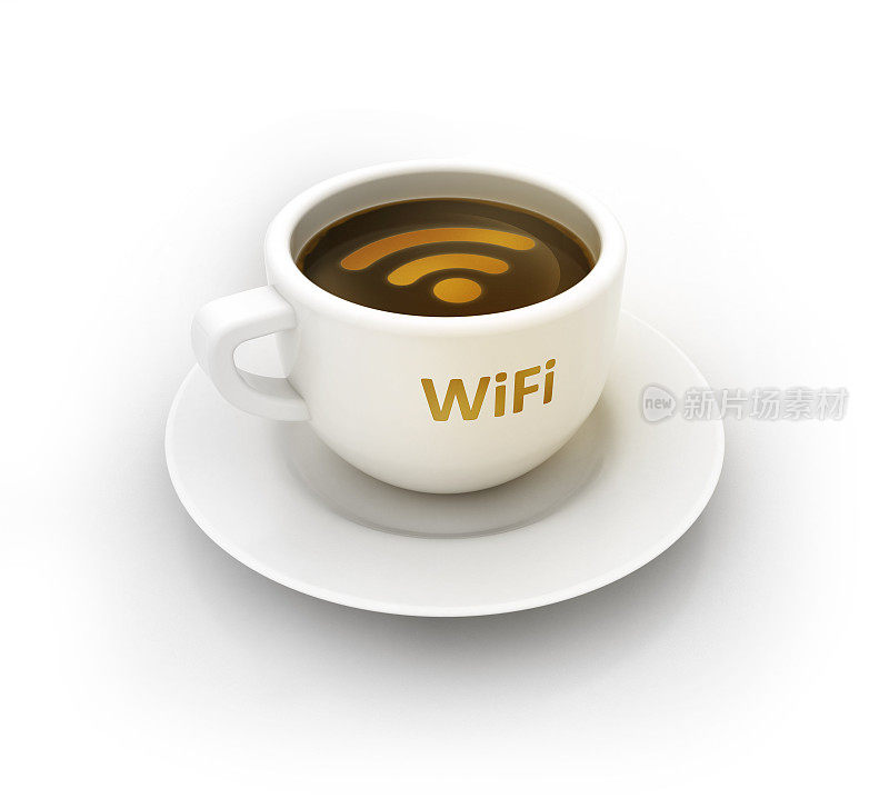 带咖啡杯的Wifi