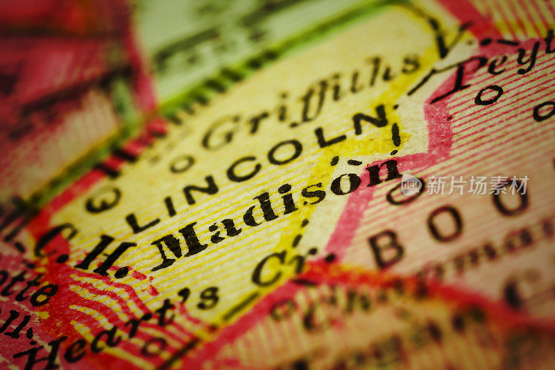 西弗吉尼亚州麦迪逊的古董地图