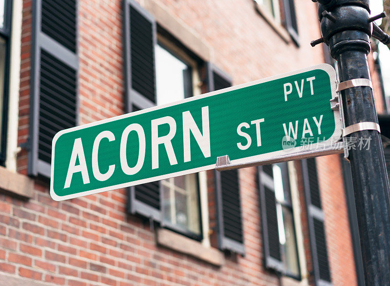 波士顿橡子街的标志