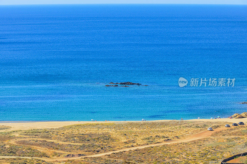 美丽的海滩和热带海洋-米科诺斯，希腊