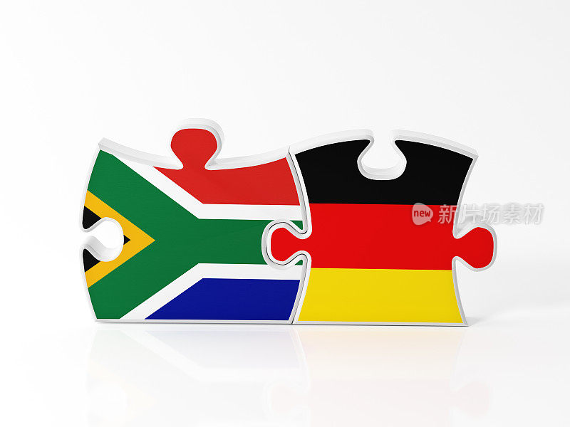 用南非和德国国旗纹理的拼图