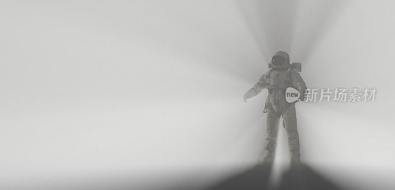 宇航员在雾