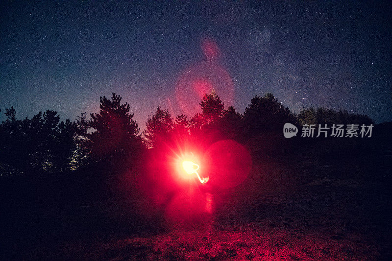 夜景与星星和银河