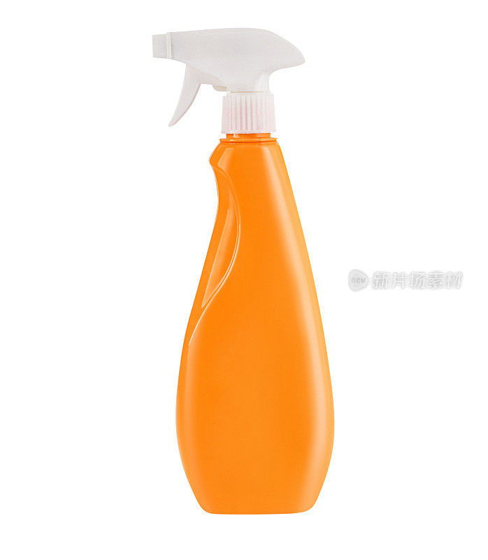 橙色塑料瓶，带喷雾泵