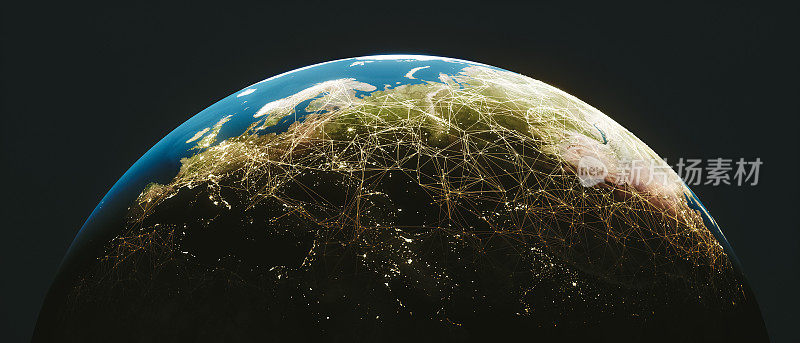 全球通信技术从太空环绕地球的网络