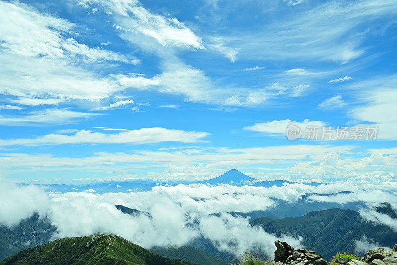 从日本山梨县北田山顶俯瞰(2022年8月)