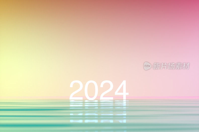 2024霓虹灯文本水面