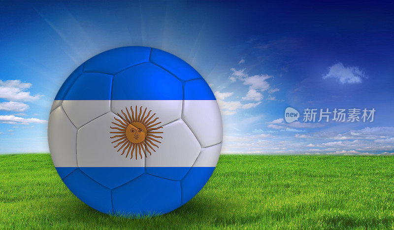 带有阿根廷国旗的足球