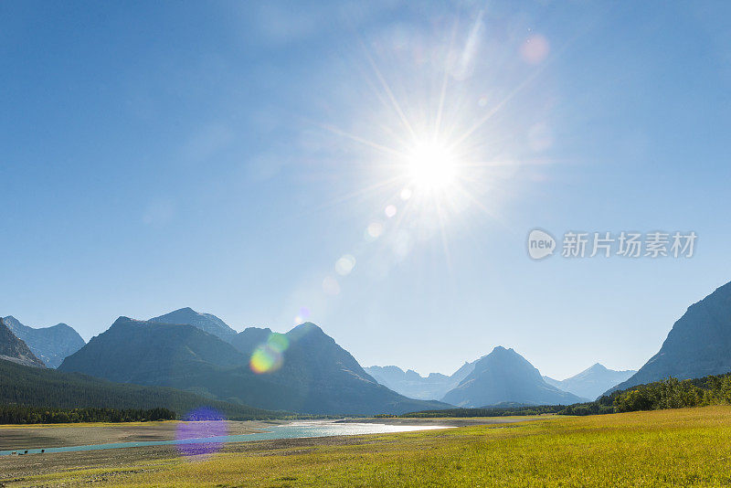 湖舍伯恩山谷景观冰川国家公园蒙大拿旅游目的地