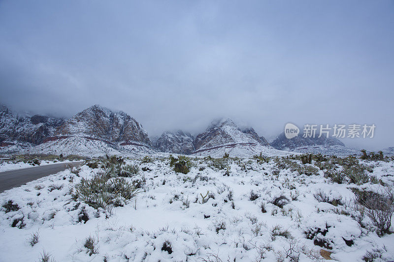 雪中的红岩峡谷