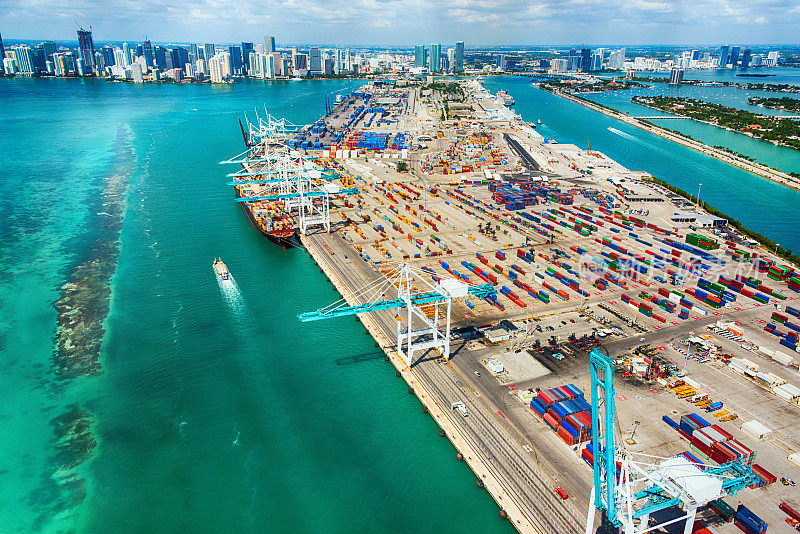 迈阿密港鸟瞰图
